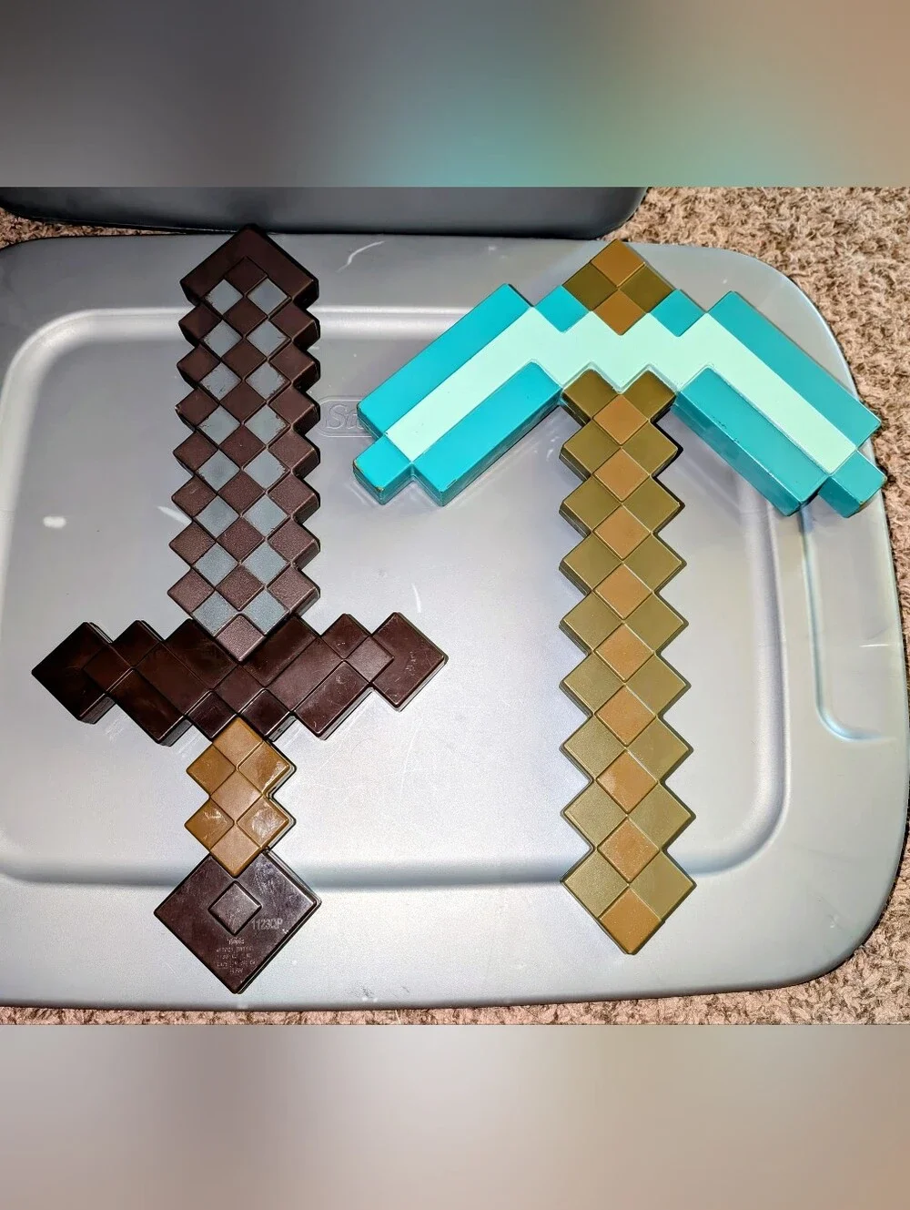 Minecraft Netherite Sword and Diamond Pickaxe Toys